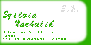 szilvia marhulik business card